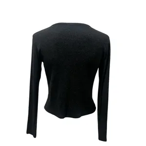 Brandy Melville Women's Black Henley Long Sleeve Button-Up Top M thumbnail 7