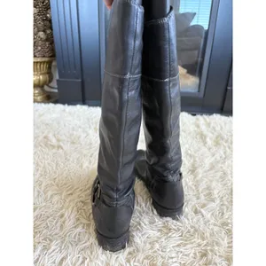 Steve Madden Black Leather Knee High Boots Womens Size 7 Riding Moto StyLe thumbnail 7
