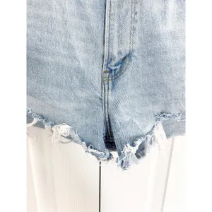 Abercrombie & Fitch Curve Love High Rise Mom Shorts Light Wash Distressed thumbnail 5
