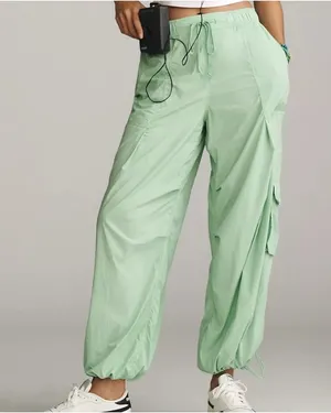 NWT Anthropologie Mint Green Cargo Drawstring Joggers Daily Practice thumbnail 1