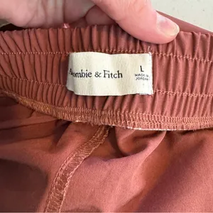 Abercrombie & Fitch Traveler Track Pants High Rise Wide Leg Rose Pink size large thumbnail 3