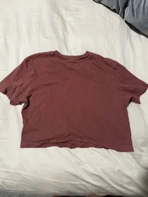 adidas Short-Sleeve Trefoil Crop Tee in Rust thumbnail 5