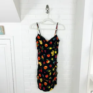 NWT We Wore What Ronnie Ruched Fruit Print Mini Dress Size XL thumbnail 6