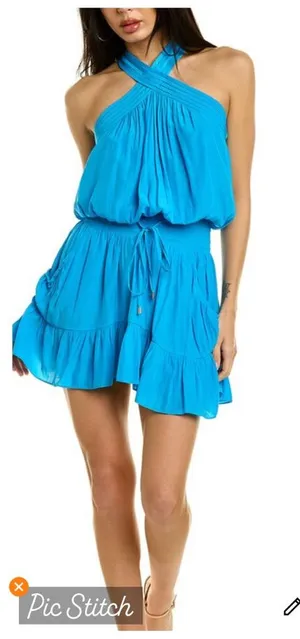 Ramy Brook Ziggy Halter Dress in Lagoon thumbnail 1