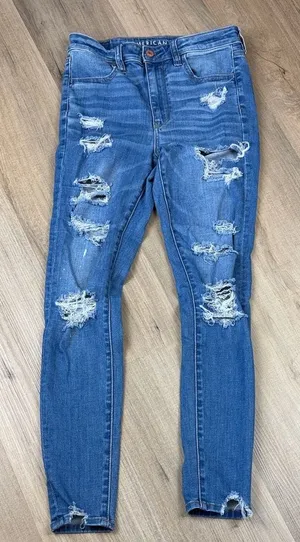 American Eagle Outfitters Ripped Super Hi-Rise Jegging‎ Skinny Jeans. Size 6R thumbnail 1