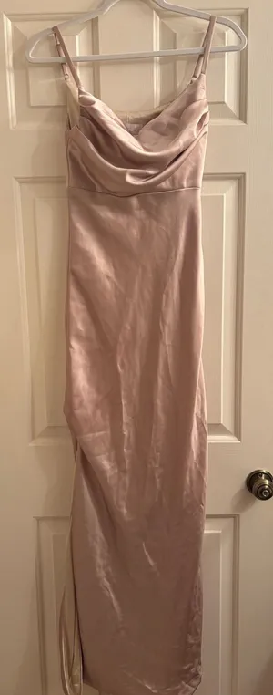 Revelry Cream Satin Cowl Slip Maxi Dress thumbnail 1