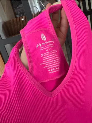 FP Movement Free Throw Crop Tank Top sports bra ribbed tropical barbie pink neon thumbnail 7