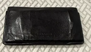 Vintage Coach Classic Black Leather wallet card holder thumbnail 1