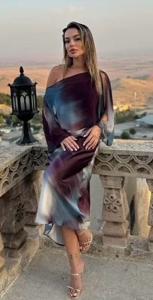 Zara midi dress layered tie dye Multicolor One-Shoulder satin evening wedding thumbnail 3