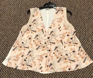 Zara Hi Low Floral V-Neck Sleeveless Top Sz M thumbnail 1