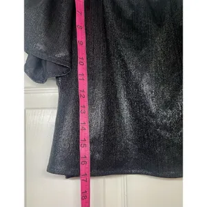 Queen of Sparkles Size Med Black Metallic Pebble Flutter Top Cropped thumbnail 7