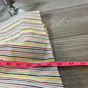 Crosby by Mollie Burch striped‎ asymmetrical top tortoise button back sz M thumbnail 5