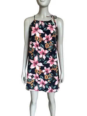 NWT Lulu’s Blue and Pink Flower Patterned Dress thumbnail 2