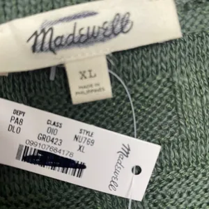 Madwell Sweater‎ Women XL Green Basket Weave Stitch Bell Sleeve Tee NU769 thumbnail 3