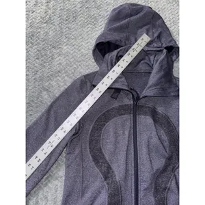 Lululemon Womens Stride Zip Up Hoodie High Collar Heathered Purple Fitted Sz 6 thumbnail 7