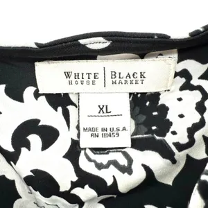 White House Black Market WHBM Size XL Tank Top Shirt Blouse Black White Lace thumbnail 4