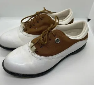 Adidas Spiked Lace Up Women’s White Brown Golf‎ Shoes Size 7 thumbnail 1