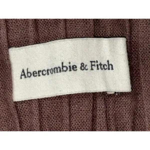 Abercrombie & Fitch Brown Linen Pleated High Rise High Waisted Shorts Size Small thumbnail 3