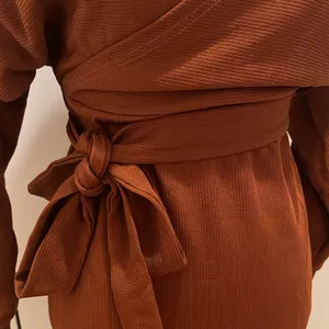 Rust color long sleeve short dress size small NWOT #71 thumbnail 5