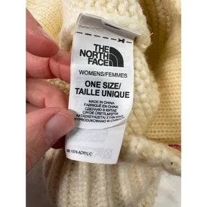 The North Face Womens‎ Cream Chunky Knit Beanie Hat Off White One Size Ribbed thumbnail 5