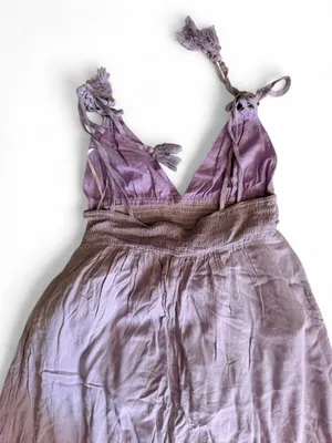 Lilac Tassel Tie Strap Maxi Dress Size Small thumbnail 5