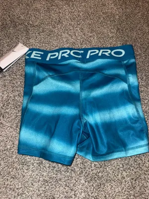 Nike Women's Pro Blue Striped Athletic Shorts Size Small thumbnail 3