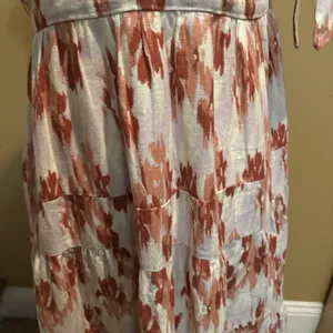 House of Harlow Linen Blend Midi‎ Dress Strap Tie Boho Beachy Resort Medium thumbnail 5