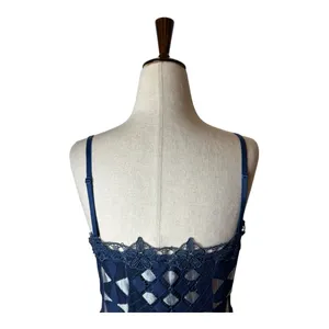 Foxiedox Dress Women Medium Blue Silver Lace‎ Bravo Zulu Midi Party Cocktail thumbnail 8