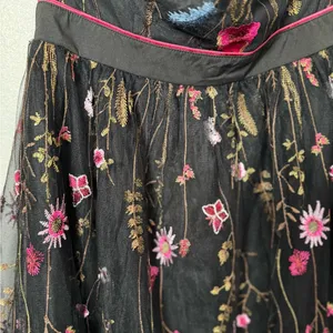 Lulu’s For the Frill of It Black Embroidered Strapless Midi Dress Medium thumbnail 12