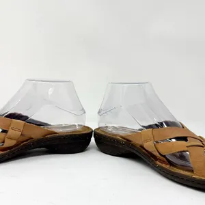 Ugg Lani Criss Cross Strap Leather Wedge Sandals Brown Size 8 thumbnail 4