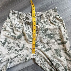 Lucky Brand Joggers Floral Tropical Pull On Small Khaki Green thumbnail 8