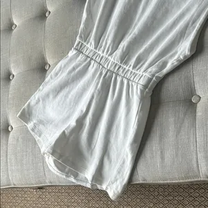 Zara White Cotton Blend Sleeveless Romper One Piece Size Medium thumbnail 3