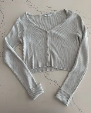Double Zero Cropped Cream Boutique Sweater thumbnail 1