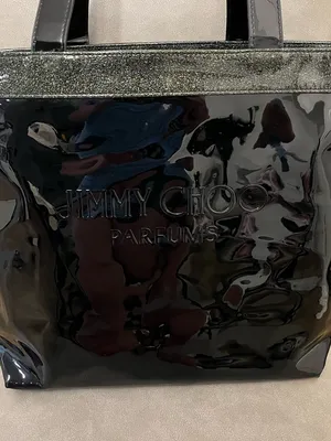 Jimmy Choo Parfums Black Patent Tote Bag Large Glossy Shopper Bag thumbnail 3