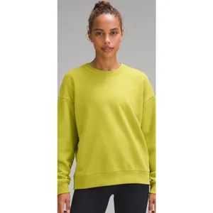 Lululemon Women Sweatshirt XL Yellow Perfectly Oversized Crew Pullover Logo thumbnail 2