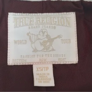 True Religion Off-White Leather Jacket lamb skin thumbnail 7