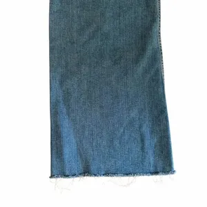 Zara Wide Leg High Rise Y2 K Raw Hem Blue Denim Fly Zip Jeans Sz 12 # 2455 thumbnail 4