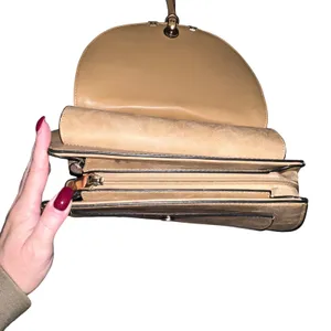 Womens Tan Faux Leather Satchel Handbag Shoulder Bag Crossbody Strap Top Handle‎ thumbnail 5