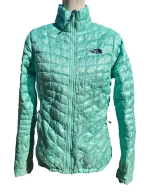 The North Face Womens Thermoball‎ Insulated Jacket Aqua Teal Lightweight Small thumbnail 1
