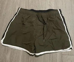 H&M Olive Green Athletic Shorts with White Trim thumbnail 1