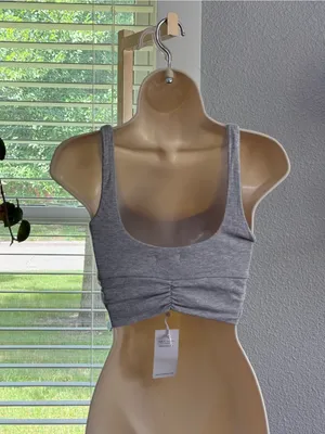 NWT Riot Swim Crop Top in Gray Size Medium thumbnail 2