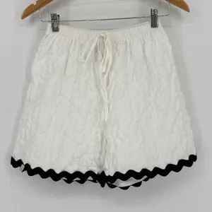 Simply Southern White Seersucker Pajama Set Short Sleeve Black Trim‎ Small NWT thumbnail 5