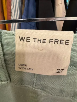 NWT Free People We The Free Libre Wide-Leg Jeans - Cameo Green Turquoise - 27 thumbnail 9