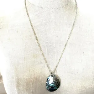 Abalone Shell Teardrop Pendant necklace thumbnail 2