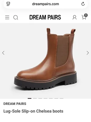 Dream Paris Brown Lug-Sole Slip-on Chelsea boots size 8.5 thumbnail 3