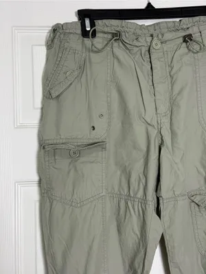 Las Olas Utility Women's Cargo Pants Sage Green Y2K Gorpcore Aesthetic Size 14 thumbnail 2