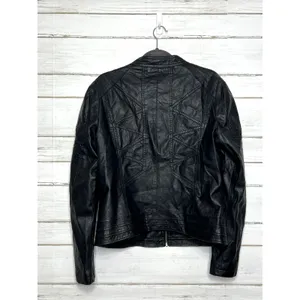 Made by Johnny Black Faux Leather Moto Jacket Size XXL Zip Front thumbnail 2