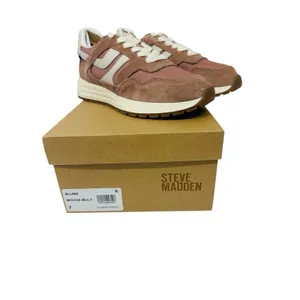 Steve Madden Women's Blume‎ Mixed Media Sneaker Mocha Mult Size 7M NWB thumbnail 4