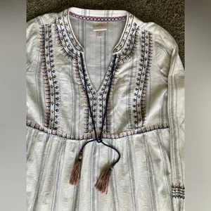 Knox Rose Boho Embroidered Peasant Tunic Dress – Size M thumbnail 3