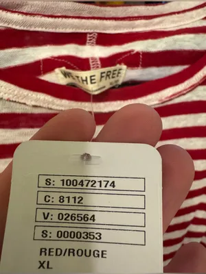 NWT Free People We The Free Nora Striped Linen Tee - Red Combo - XL thumbnail 10